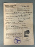 WWII Nazi German SS Police Registration Document for a Polish Jew