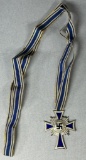 WWII Nazi German Mother's Cross in Silver with Full Ribbon