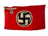 WWII Nazi German State Service Flag with City of Stadtilm Unit Patch and G.I. Signatures