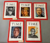 WWII Time Magazine Lot - Covers Featuring Mussolini, Tojo, German, and American Military Leaders