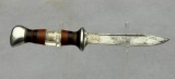 WWII U.S. Theater Made Fighting Knife With His Son's Photos under the Plexi Grips