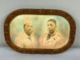 WWII Framed Photograph of 2 U.S. African American - Black Soldiers
