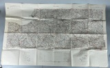 WWII 1941 British - U.S. Military Road Map of Caen - Paris