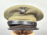 Korean War - 1950s USMC Marine Corps Officer's Visor Hat