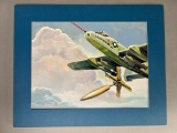 c1970s Post Vietnam Original Painting A10 Warthog Releasing a Missile