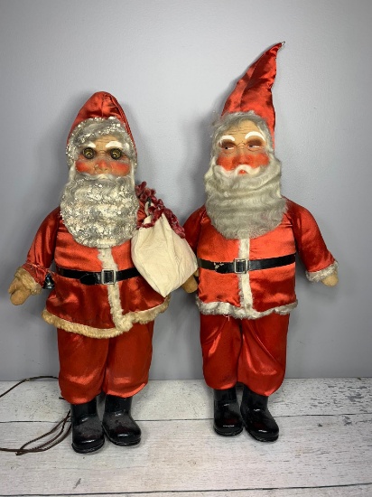 Two Vintage Santa Claus Dolls