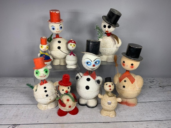 Group of Vintage Snowmen Candy Containers
