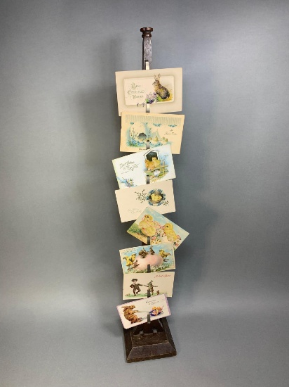 Vintage Oscar Onken Co. Clip Display and a Group of Vintage Easter Postcards