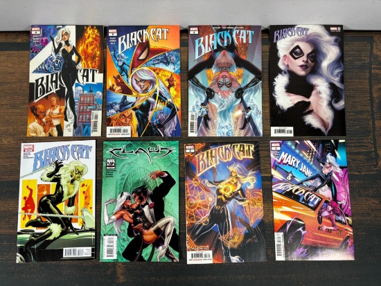 Eight Black Cat Marvel Comic Books