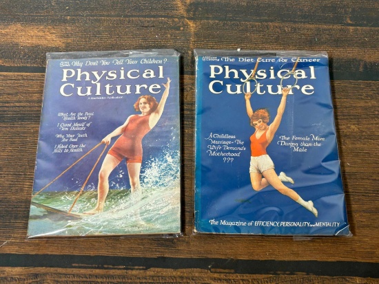 Two Issues 1920's Physical Culture Magazine