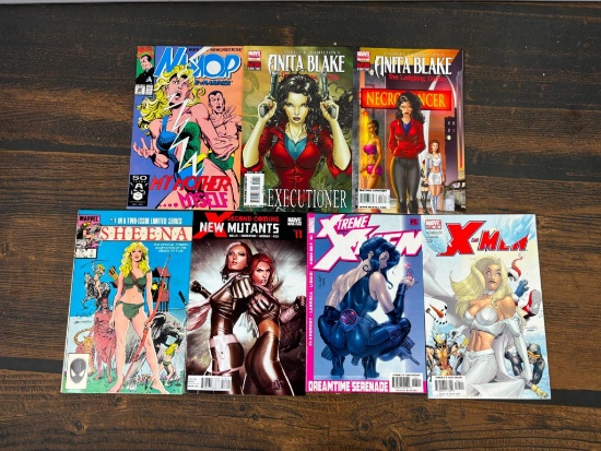 Seven Marvel Comics: Namor, Anita Blake, Sheena, New Mutants, Extreme X-Men and X-Men