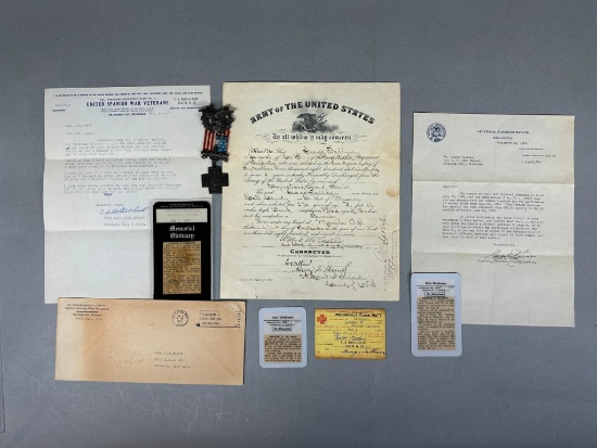 Span-Am War Group - Manila Philippine Islands Discharge, U.S.W.V. Medal, Ephemera