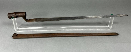 Indian Wars U.S. Model 1873 Springfield Trapdoor Rifle Bayonet with Scabbard