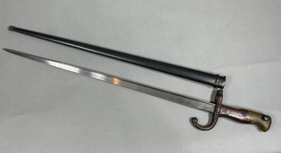 French M1874 Gras Rifle Bayonet w/ Matching Scabbard - Full Length by St. Etienne 1879