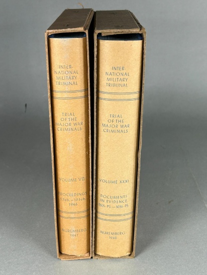 WWII Nazi German Nuremberg Trials 2 Volumes "Trial of the Major War Criminals....