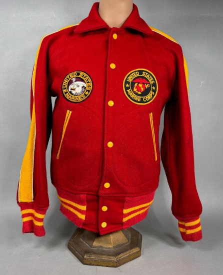 Vintage Antique USMC U.S. Marine Corps Wool "Varsity" Style Jacket