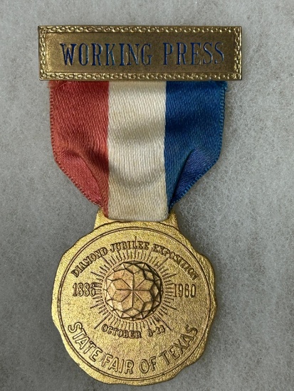 1960 Texas State Fair Press Badge - Diamond Jubilee Exposition