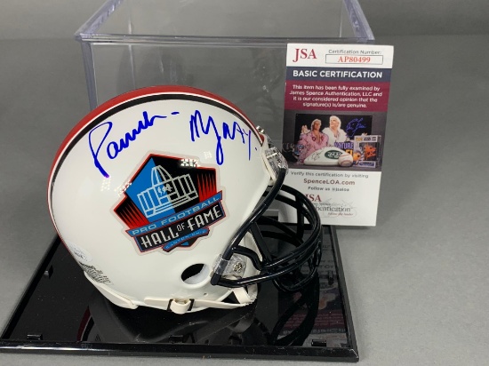 Paul Anka signed HOF mini helmet w/ inscription 'My Way' JSA