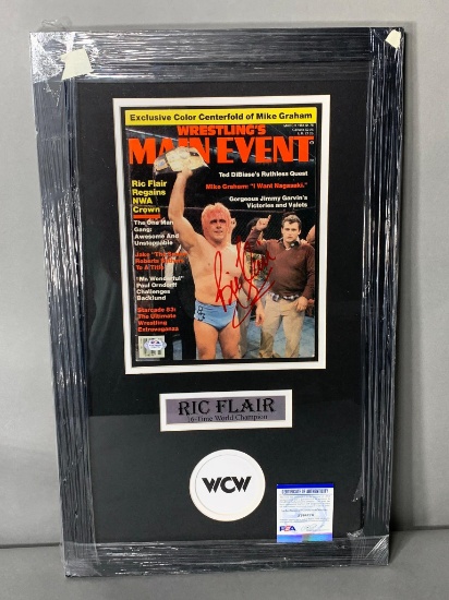 Ric Flair signed 8x10 program- matted & framed, PSA