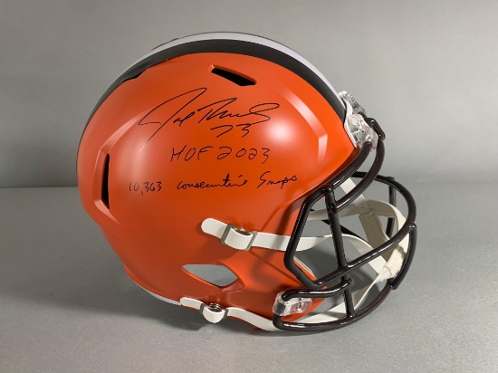 Joe Thomas Cleveland Browns full-size helmet w/ 3 inscriptions, Beckett