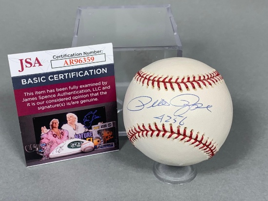 Pete Rose signed MLB baseball w/ 4256 hits, JSA