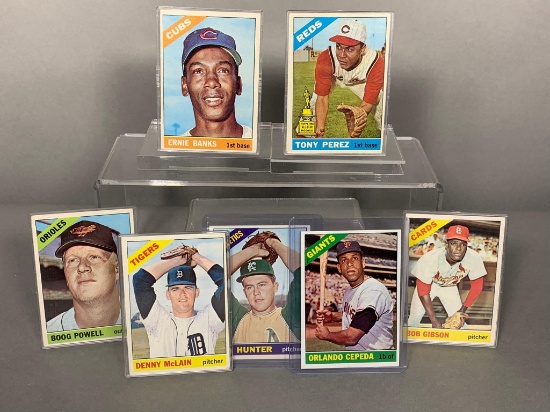 1966 Topps cards: Banks, Gibson, Perez, Hunter, Cepeda, McClain, B. Powell