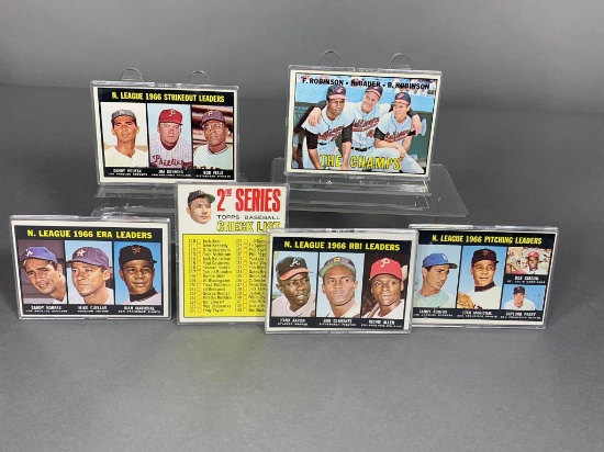 1967 Topps baseball cards: Leaders cards 1, 103, 234, 236, 238,242 and Mantle checklist,