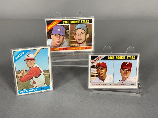 1966 Topps cards: Pete Rose, Don Sutton, Ferguson Jenkins (Rookies)