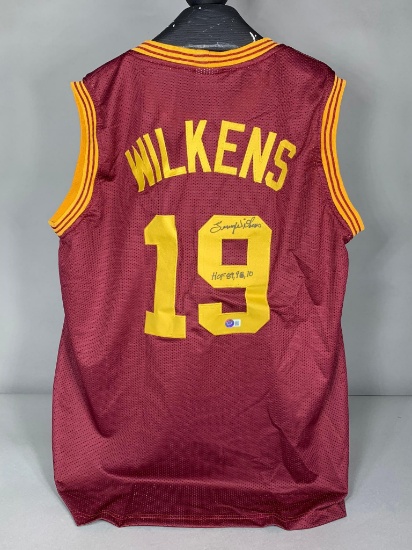 Lenny Wilkins signed Cleveland Cavs stat jersey, Beckett cert