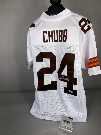 Nick Chubb signed Cleveland Browns jersey, Beckett cert
