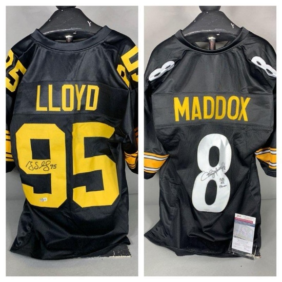 Greg Lloyd & Tommy Maddox signed Pittsburgh Steelers jerseys, Beckett & JSA
