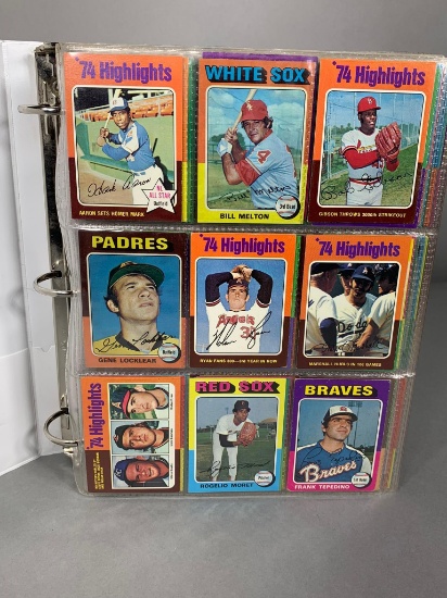 1975 Topps baseball Starter set w/ 450 cards, no duplicates, in a binder, in order