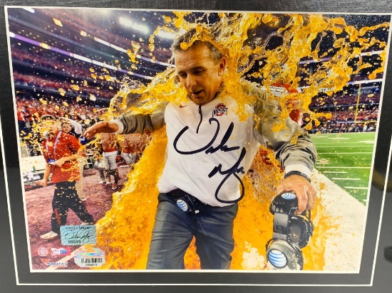 Urban Meyer, Ohio State color, matted & framed, signed 8X10, Celebration photo, Fanatics