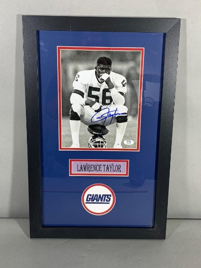Lawrence Taylor signed 8x10 matted & framed, PSA