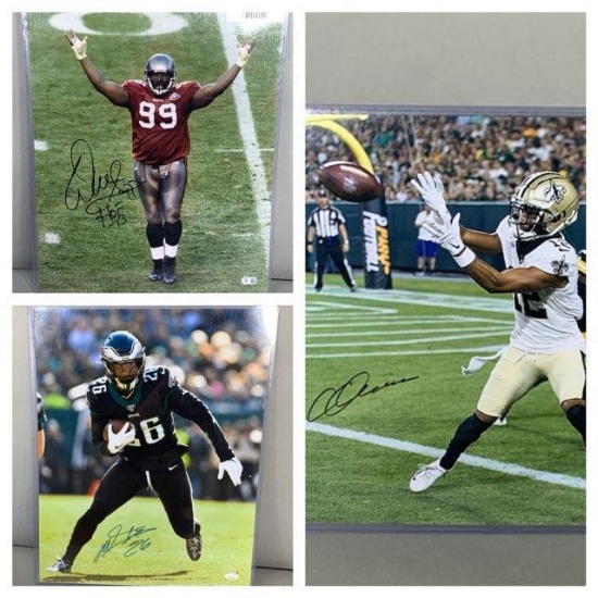 Chris Olave & Mike Sanders, Warren Sapp: 16x20s, Beckett & JSA, signed
