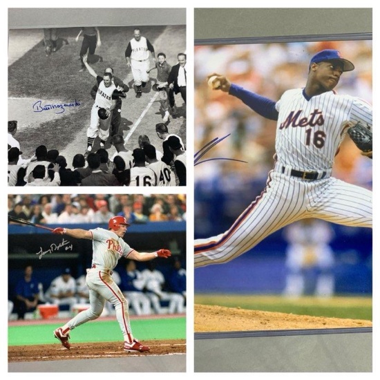 Bill Mazeroski, Doc Gooden, Lenny Dykstra: JSA & Beckett 16x20 signed