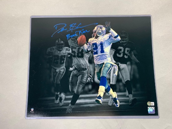 Deion Sanders signed 'Prime Time' 16x20. Beckett cert