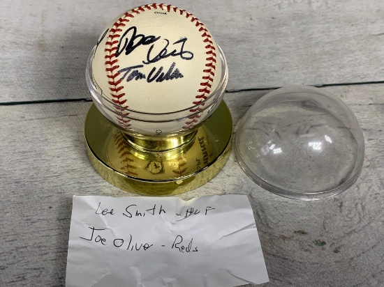 Lee Smith, Joe Oliva and Other Cincinnati Reds Signed Baseball