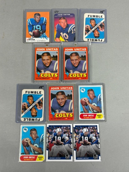 Group of Vintage Johnny Unitas Football Cards