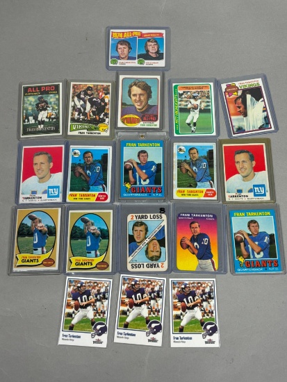 Group of 16 Vintage Fran Tarkenton Football Cards and Three Newer Cards