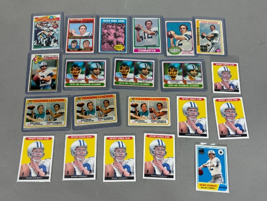 Group of Vintage Roger Staubach Football Cards