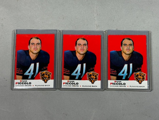 Group of Three 1969 Brian Piccolo Football Cards