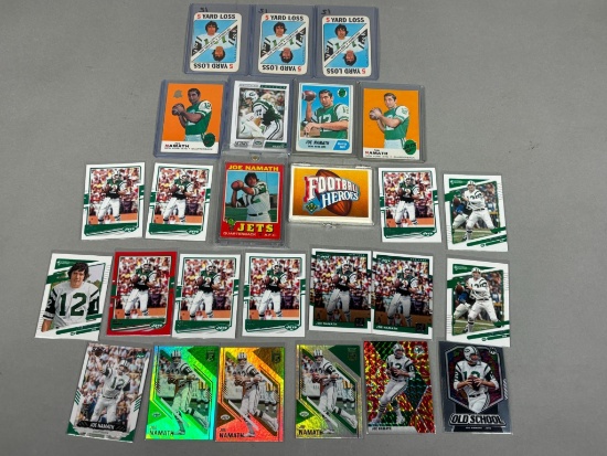 Group of Vintage Joe Namath Football Cards