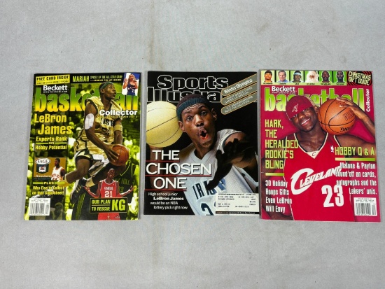 First LeBron James Sports Illustrated and Beckett Magazines