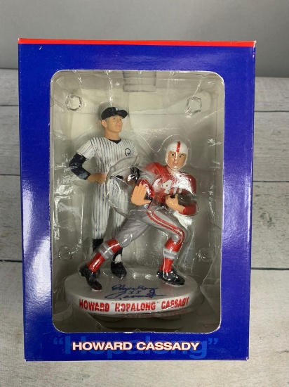 Autographed Hopalong Cassady Figures as Ohio State Player and Columbus Clippers Coach