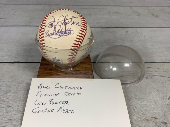 Multiple Autographs Signed Baseball Featuring Campanaris, Foster, Jenkins and More