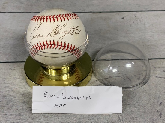 Enos Slaughter Autographed Baseball