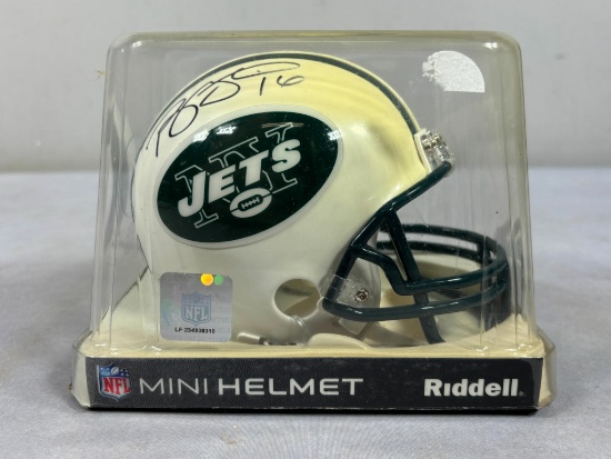 2010 Brad Smith Autographed NY Jets Mini Helmet