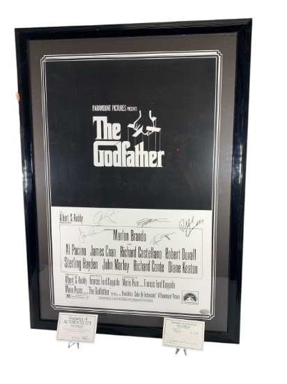 Godfather' full-size movie poster, matted and framed, signed by the cast (5)