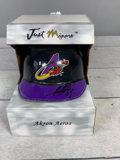 Carlos Santana Autographed Minor League Akron Aeros Helmet